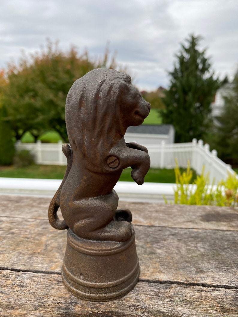 Antique Cast Iron Lion Bank Circus Lion on Drum Bank Etsy