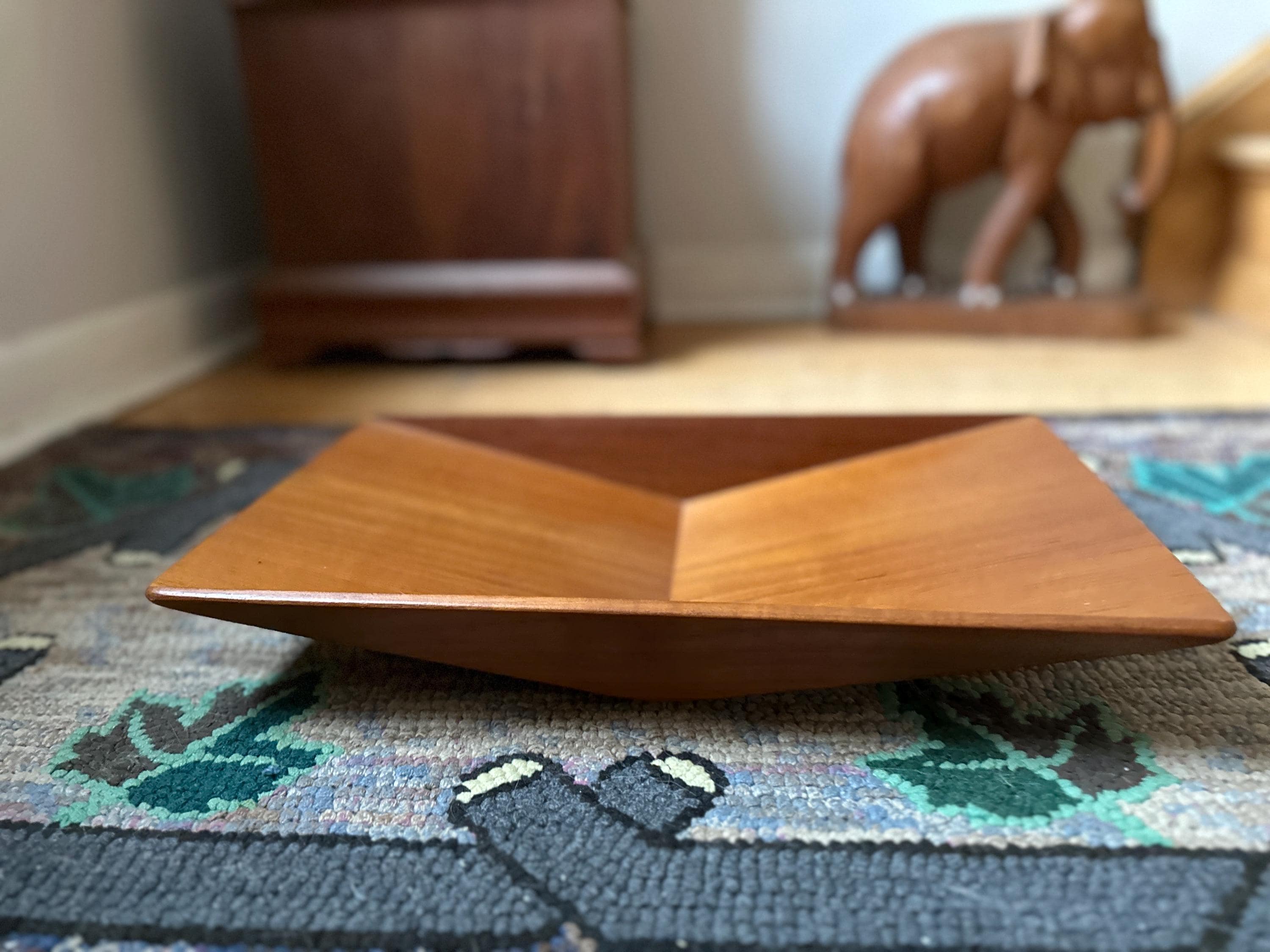 Scandinavian Modern Sculpted Teak Tray by Sowe Konst Sovestad