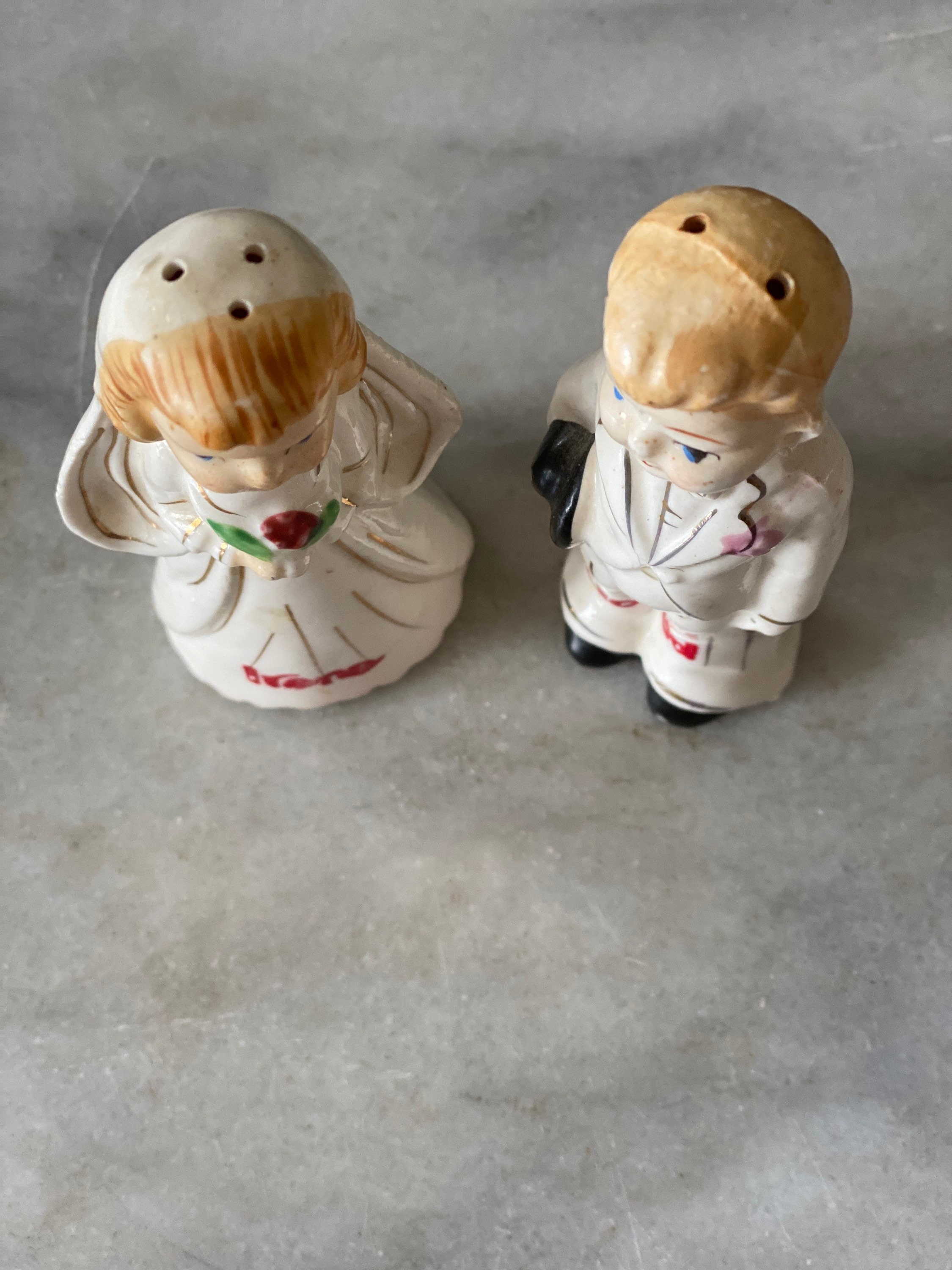 Vintage Kitschy Bride and Groom Salt and Pepper Shakers Etsy