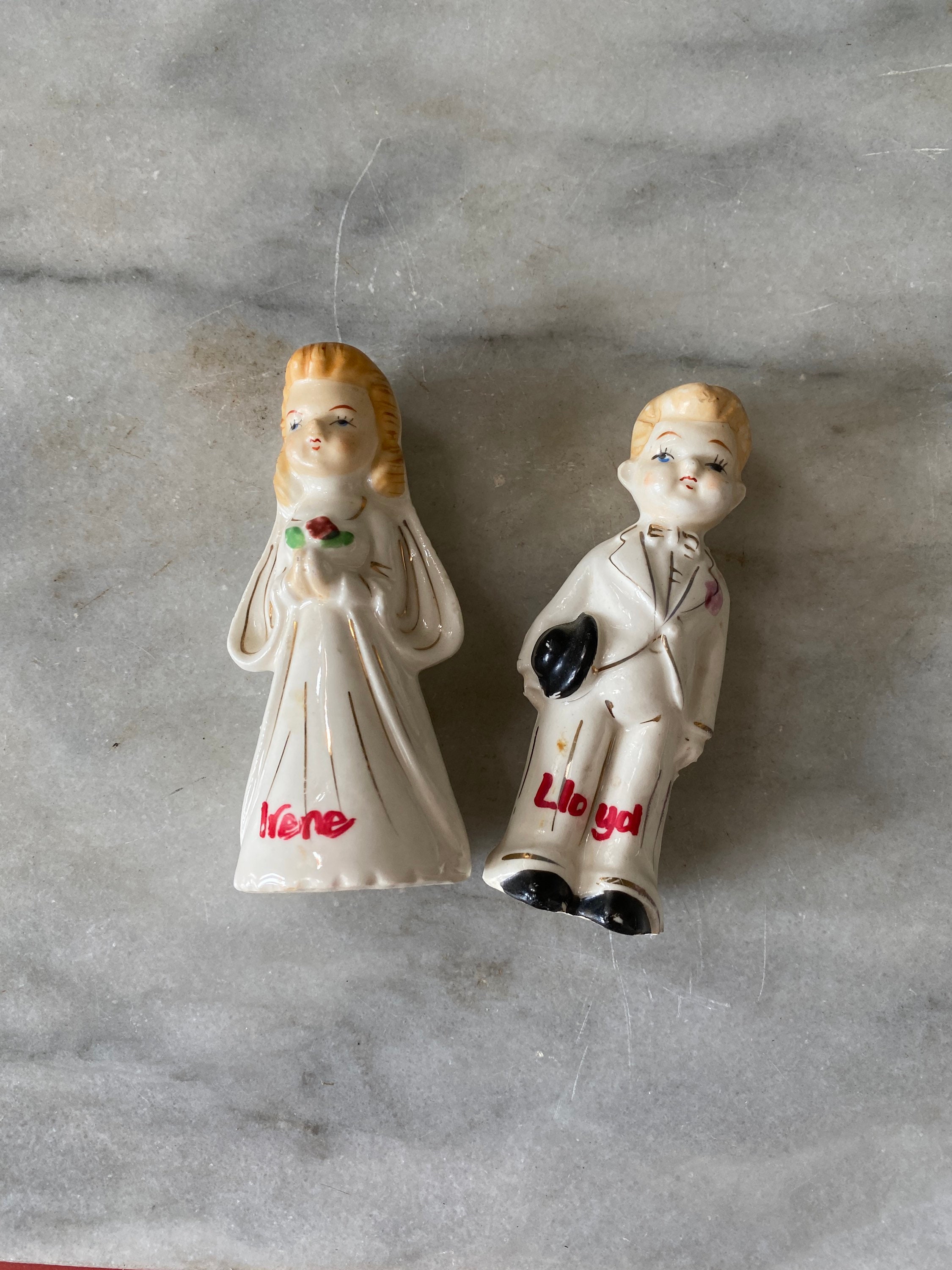Vintage Kitschy Bride and Groom Salt and Pepper Shakers Etsy