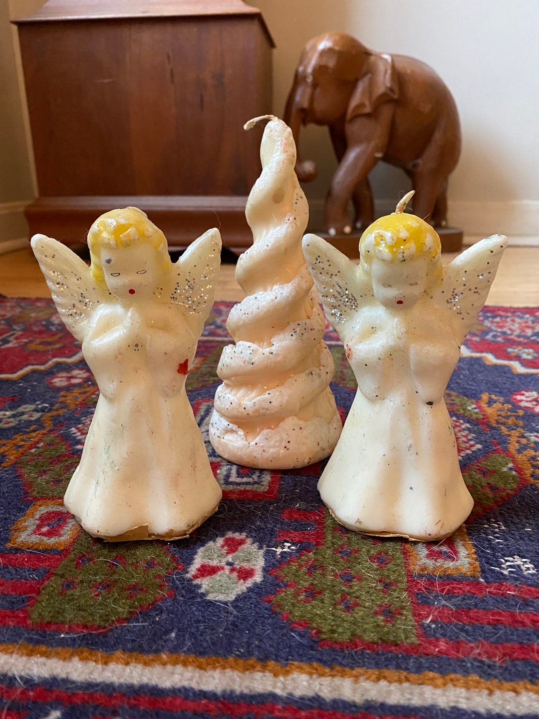 SET of 3 Gurley Christmas Candles 7tree 5 Angels 2 Wax Etsy