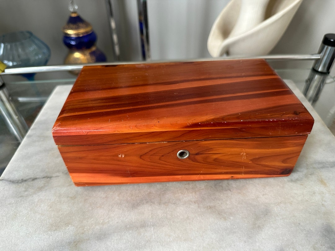 Vintage LANE Cedar Chest/ Jewelry Box/ Wolfe Furniture Co Incli Etsy