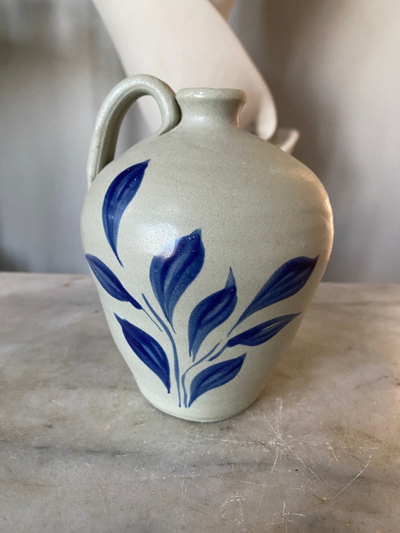 Vintage Williamsburg Pottery Jug Handcrafted Handled Crock Etsy
