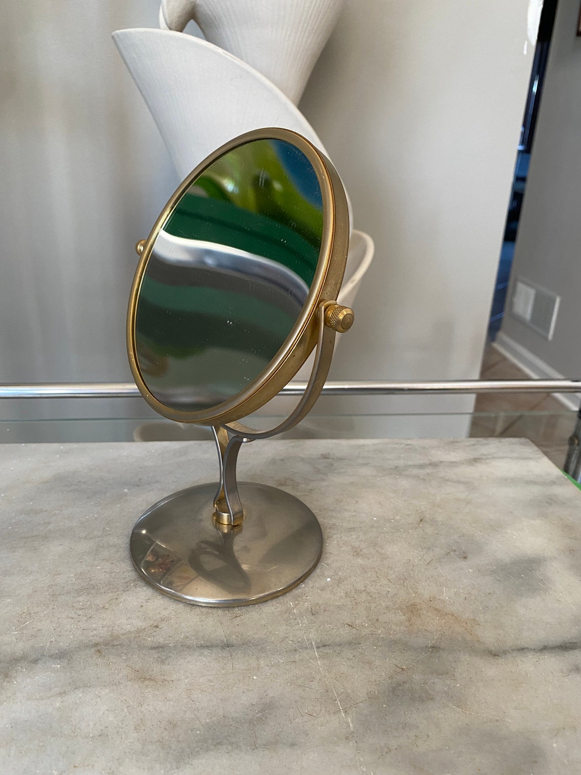 Vintage Bathroom Mirror for Vanities Pedestal Mirror Swivel Etsy