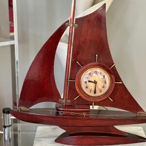 Mid-century Ship Clock | Electric Schooner Mantle Clock | Sailing Ship ...