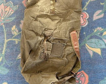 Vintage US Army Canvas Duffle Backpack | Military Issue Traveler Bag