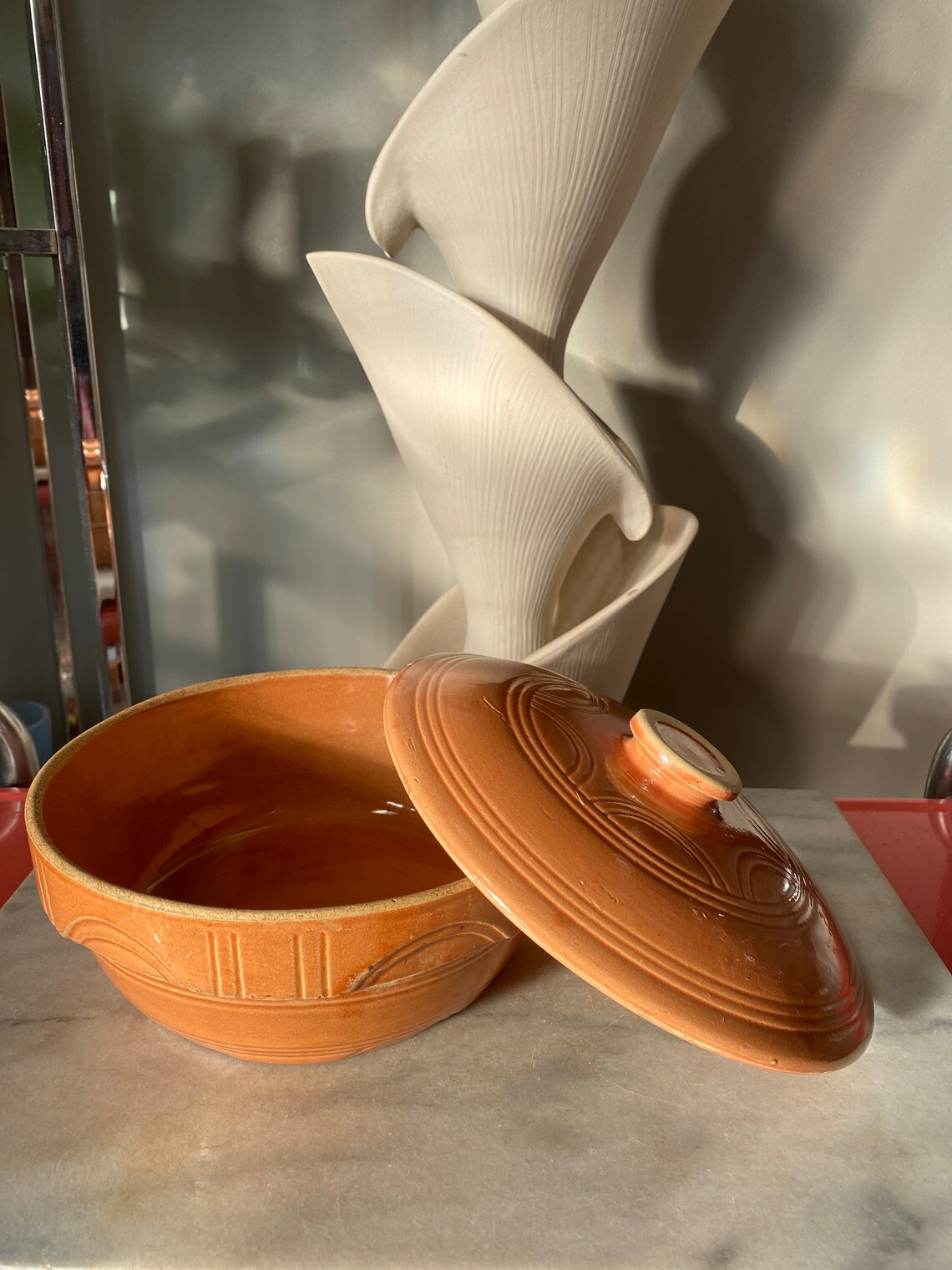 Vintage Watt Pottery Oven Ware USA 8 Pumpkin Orange Color Etsy