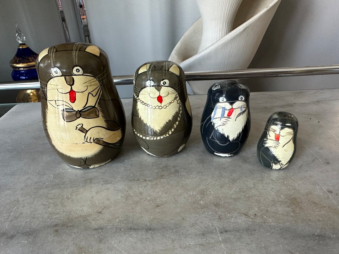 Authentic Models Nesting Dolls Cats Etsy