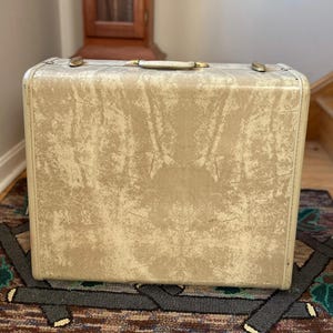Vintage ~Samsonite Suitcase~Tan Marble ~#4551~Shwayder Bros Hard Case Luggage | Prop Piece
