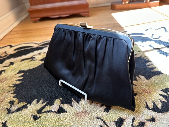 Vintage Ande Black Datin Evening Handbag | Silver… - image 10