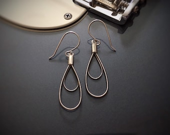 Small Double Loop Guitar String Earrings
