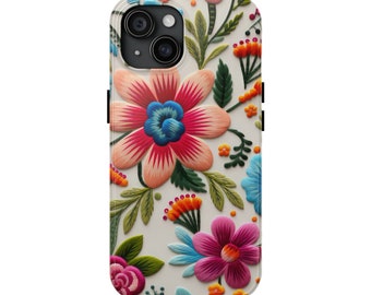 Mexikanische Blumen iPhone Hülle, Folk Art Stickerei