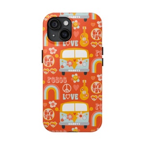 Summer Vibes Peace Love Hippie Retro 60s 70s Tough iPhone Case