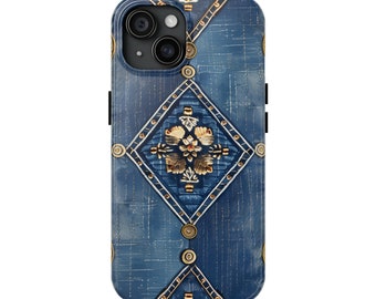 デニムパッチワークのiPhone＆Galaxyケース：ヴィンテージジーンズ生地