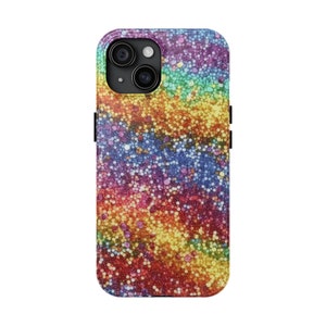Funda holográfica Rainbow Glitter para iPhone, linda funda de teléfono Bling