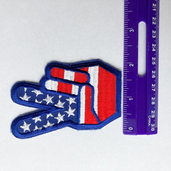 Peace Sign American Flag Patch, Iron On Patch - image 2