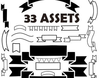 33 Asset Pack, PNG Elements, Instant Digital Download, Commercial Use, Clip Art, Sublimation Design, Invitations & Crafts