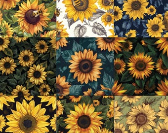 Sunflowers 20oz Tumbler Bundle, Sunflower Sublimation Bundle, Skinny Tumbler Sublimation Design PNG, Instant Digital Download, Straight Wrap