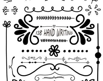 Vector Hand Drawn Sketch Elements, PNG, Over 130+ Elements, Instant Digital Download, Vector Design for Commercial Use