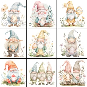 Ostern Gnome Clip Art Bundle, transparenten Hintergrund Niedlich Frühlingsblume Ostern Gnome Clipart Bundle Png Sammlung Digitale Gnome Sublimation