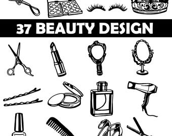 Luxury Beauty Tools Watercolor Clipart Set, Esthetician Clipart, Beauty Clipart, Spa Day Clipart, Skincare Clipart, Beauty, Social Club