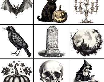 Vintage Halloween Sublimation Clipart, Instant Digital Download, Spooky Season Sublimation Design, Halloween Vintage Clipart Commercial Use
