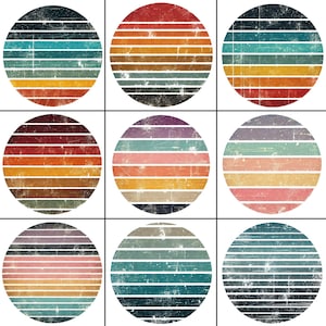Retro Sunset Sublimation, Vintage Retro Sunset PNG, Vintage Sublimation Designs, Sunset Clipart, Retro Circle, Distressed Instant Download