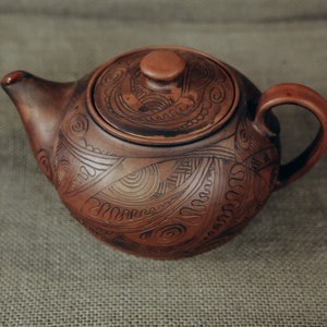 Handmade, Craft Ceramic Teapot. Present for tea ceremony and herbal tea lovers