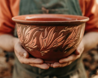 Handmade Ceramic Flame Design Bowl