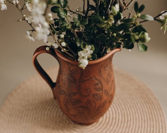 Сeramic Handmade Jug, Pottery Pitcher.