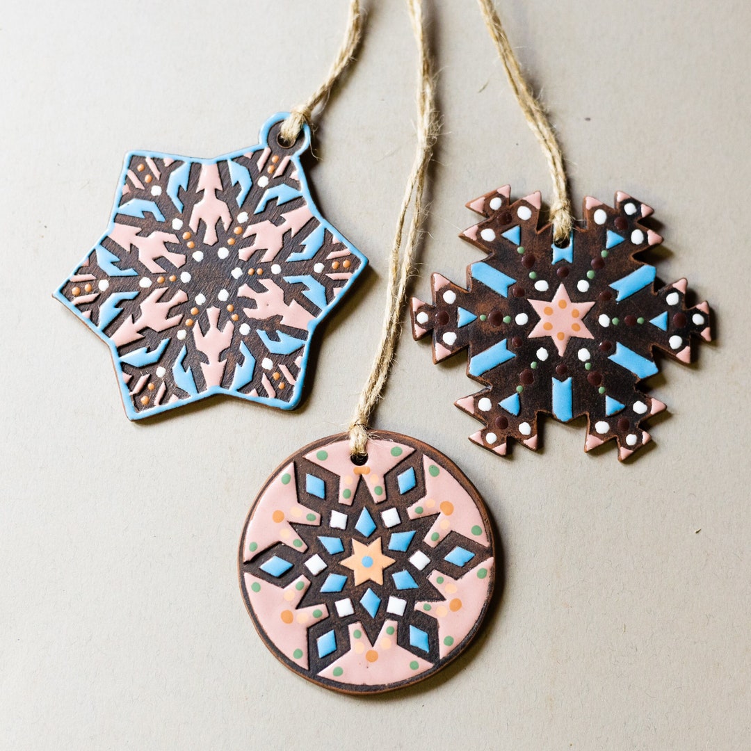 Christmas Tree Decoration Set of 72 in Present Pink and Blue Etsy