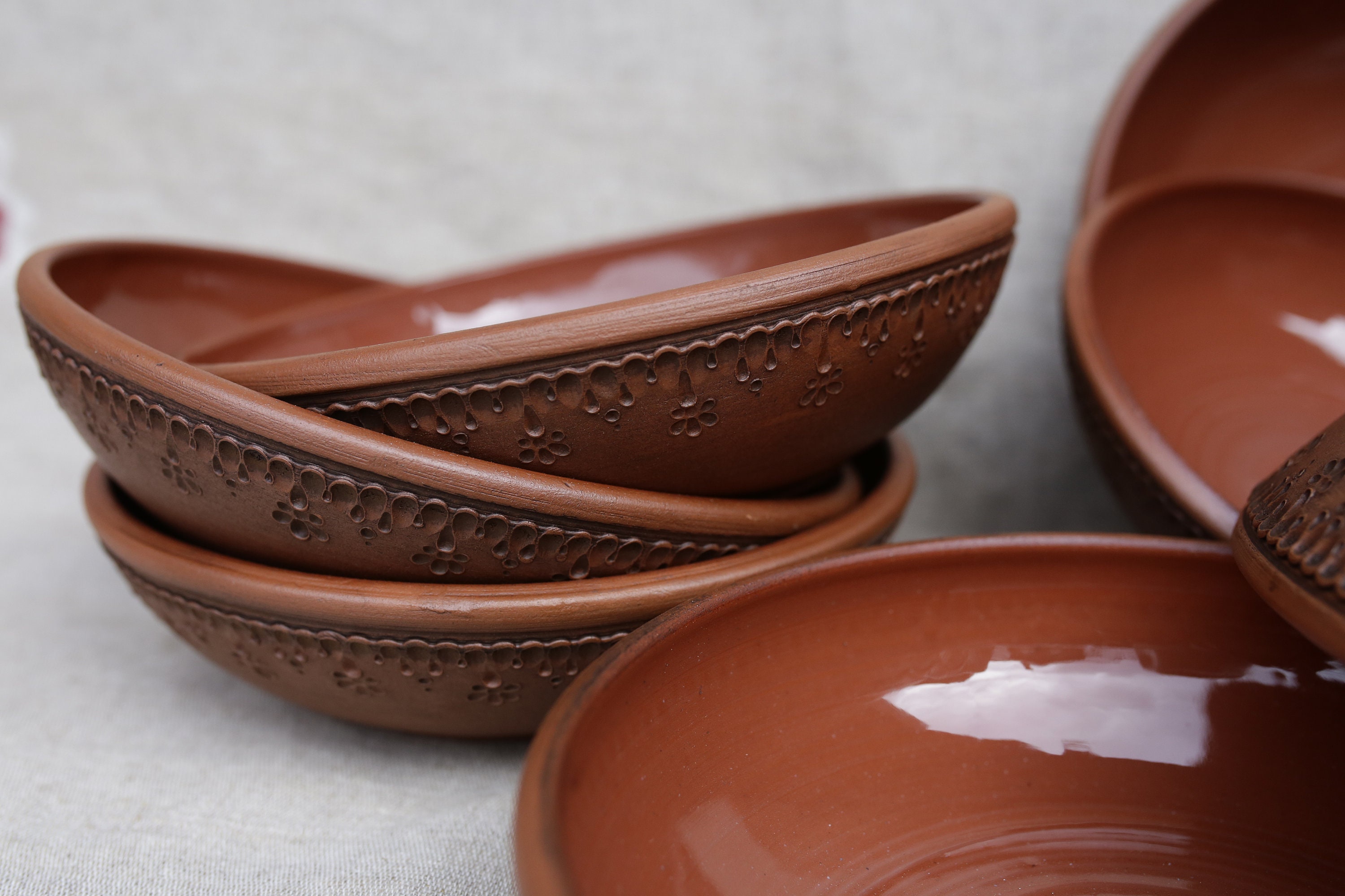 Handmade pottery ceramic plates set of 4. Etsy