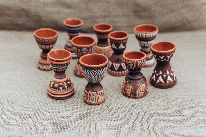 Ceramic handmade Jigger, Custom Party Cups. Double cups for hot drink tumbler. image 1