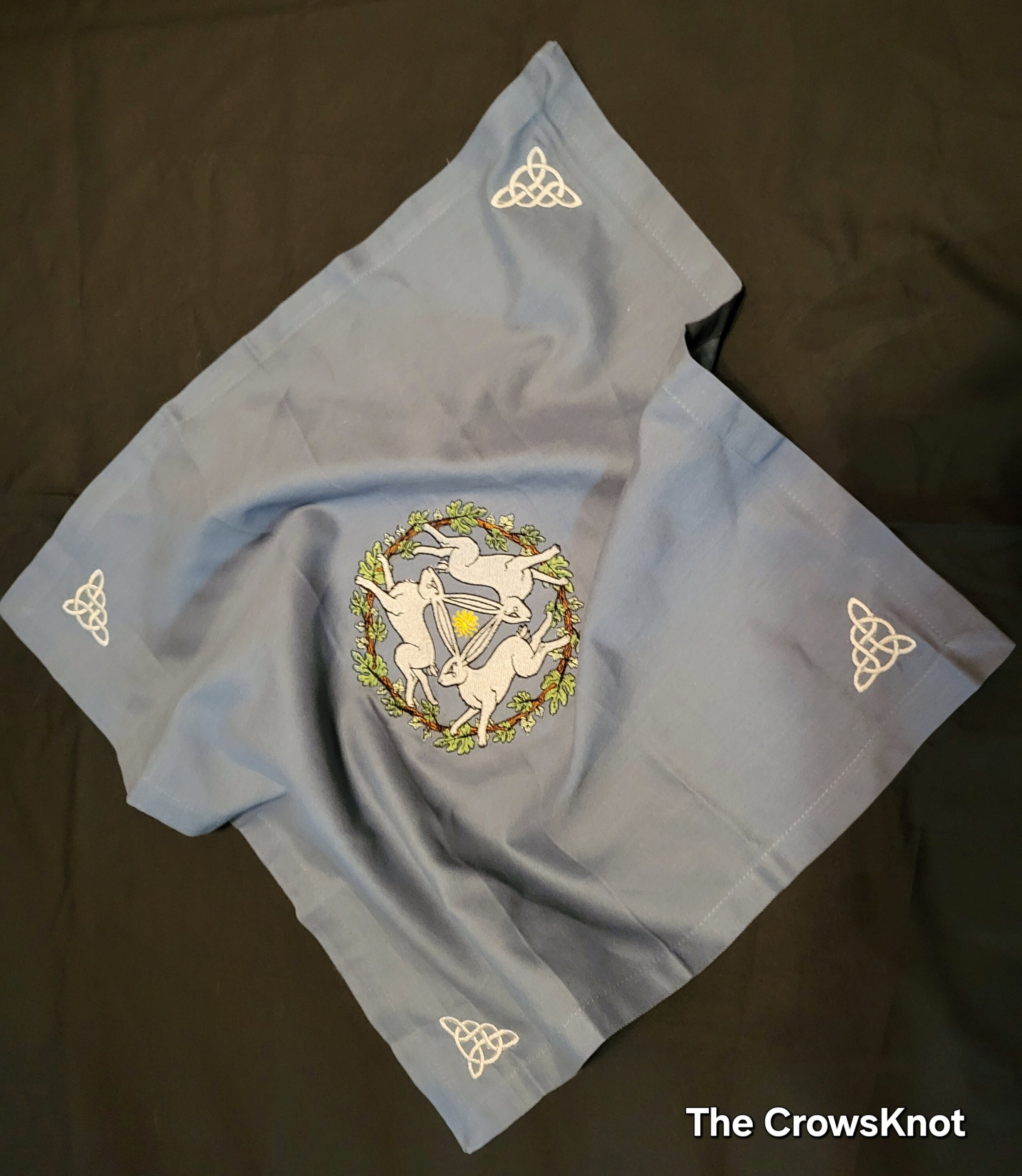 Three Rabbits Altar Cloth * Tinner's Rabbits * Spring * Fertility * Celtic * Eostre
