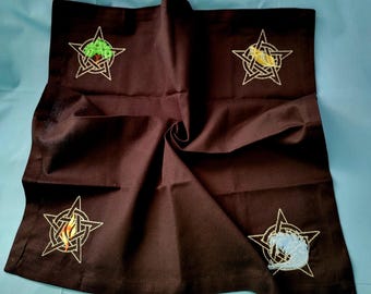 4 Elements Pentacle Altar Cloth * Wrap * Pagan * Wiccan*