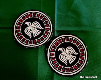 Iron-On Norse Raven Rune Circle Patch