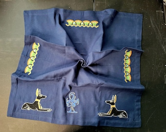 Anubis Embroidered Altar Cloth * Egyptian God * Kemetic