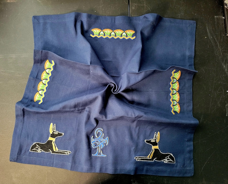 Anubis Embroidered Altar Cloth * Egyptian God * Kemetic - Etsy