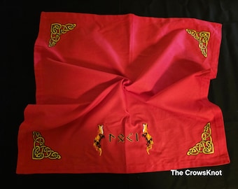 Fox and Flame Altar Cloth *  July for Loki Special * Loki Runes