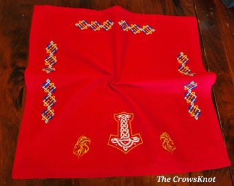 Mjolnir * Thor&#39;s Hammer Altar Cloth * Norse * Heathen*