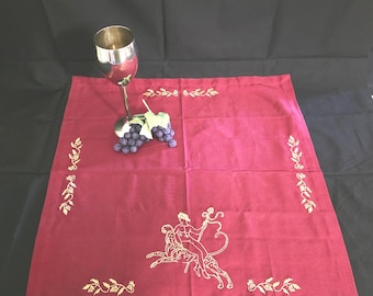 Dionysus Embroidered Altar Cloth * Hellenic God* Wine * Ecstasy * Mosaic