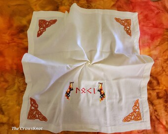 Fox and Flame Altar Cloth *  July for Loki Special * Loki Runes