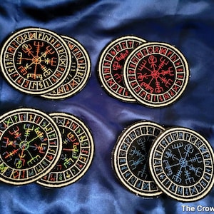 Iron On Vegvisir Patch with Elder Futhark Runes