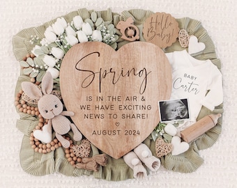 Spring Pregnancy Announcement Digital, Baby Announcement, Editable Template, Social Media Reveal, Instagram, Facebook