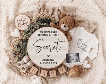 Pregnancy Announcement Digital, Baby Announcement, Editable Template, Social Media Reveal, Instagram, Facebook