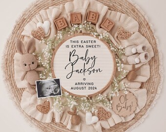 Easter Pregnancy Announcement Digital, Easter Baby Announcement, Baby Reveal, Social Media Reveal