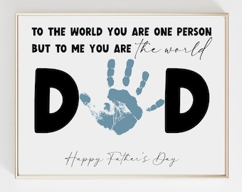 Father's Day Measuring Tape Handprint Art (Printable Digital Download) - Gift for Dad or Grandpa