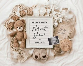 Pregnancy Announcement Digital, Baby Announcement, Editable Template, Social Media Reveal, Instagram, Facebook