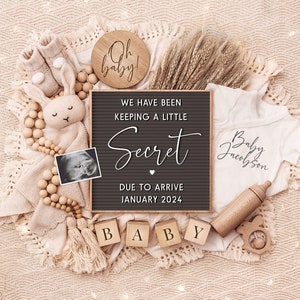 Digital Pregnancy Announcement, Neutral, Baby Announcement, Social Media, Facebook, Instagram,