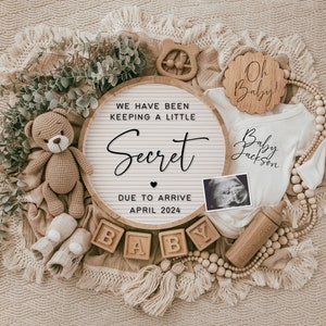 Pregnancy Announcement Digital, Baby Announcement, Editable Template, Social Media Reveal, Instagram, Facebook